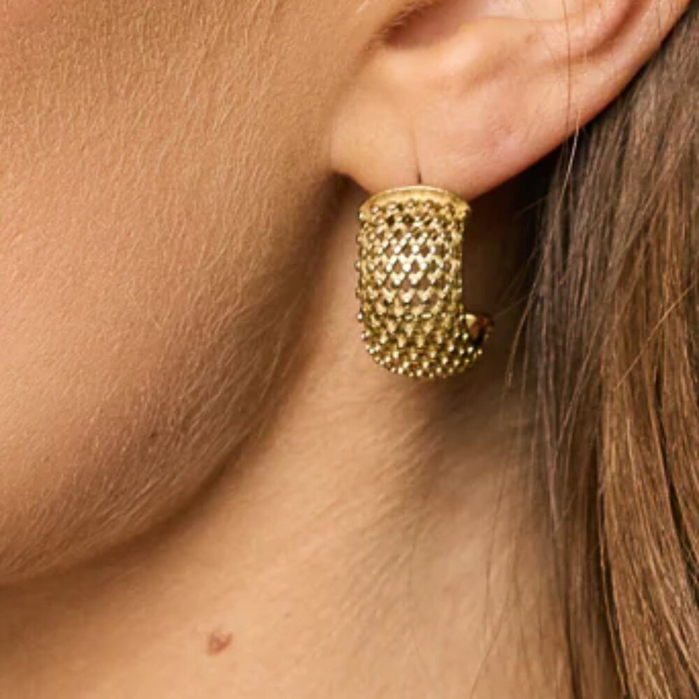 bohme Gold Valencia Grid Earrings/NWT